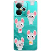 Прозорий чохол BoxFace Realme 14T с 3D-глазками Mouse