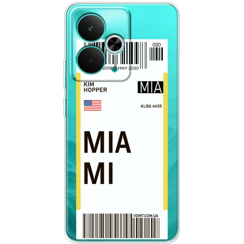 Прозорий чохол BoxFace Realme 14T Ticket Miami
