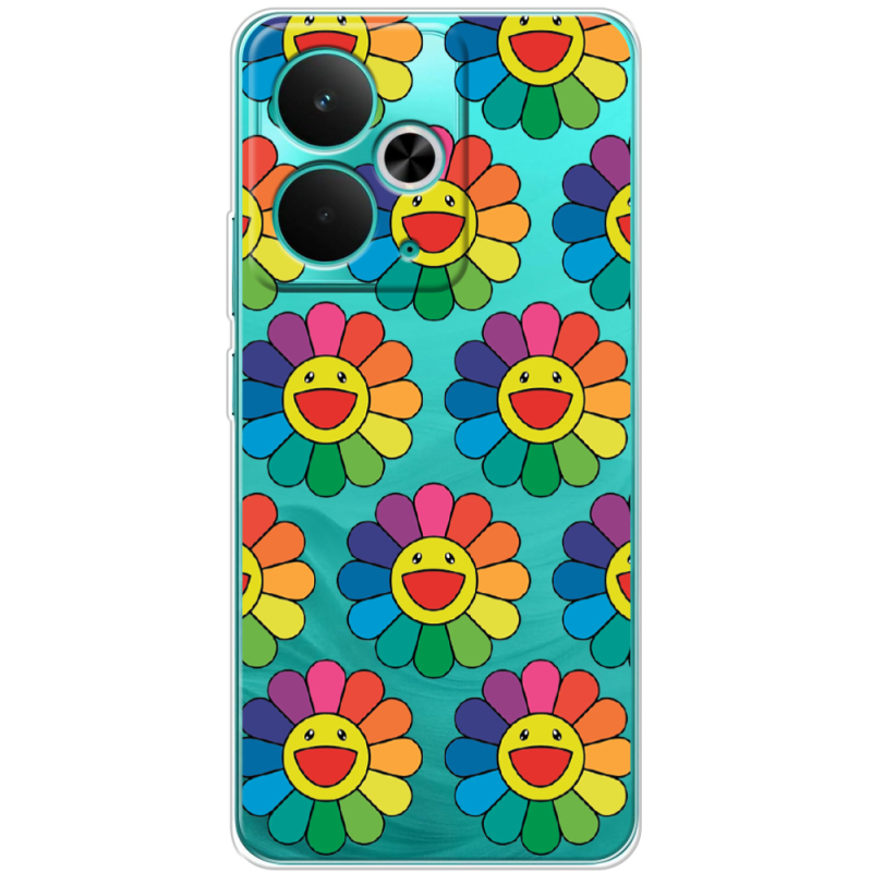 Прозорий чохол BoxFace Realme 14T Hippie Flowers