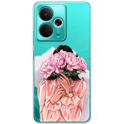 Прозорий чохол BoxFace Realme 14T Девушка с Пионами