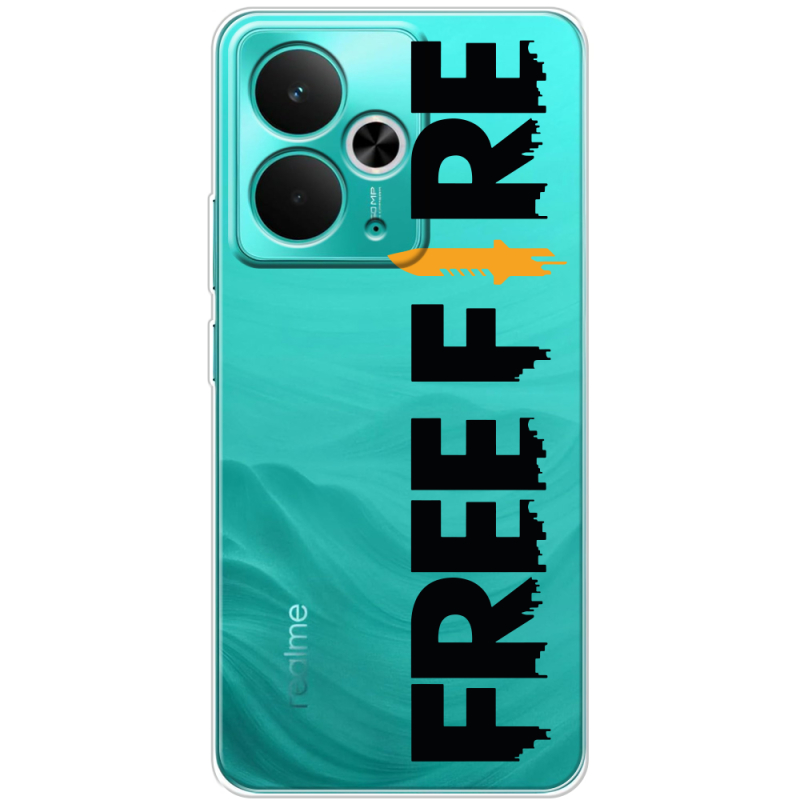 Прозорий чохол BoxFace Realme 14T Free Fire Black Logo