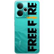 Прозорий чохол BoxFace Realme 14T Free Fire Black Logo