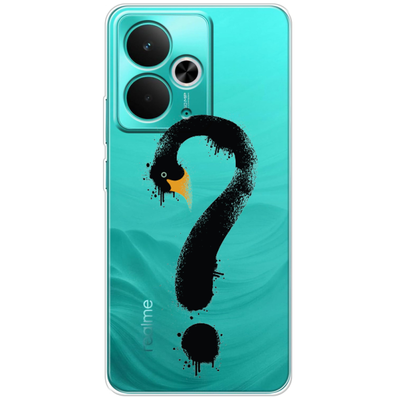 Прозорий чохол BoxFace Realme 14T Swan question