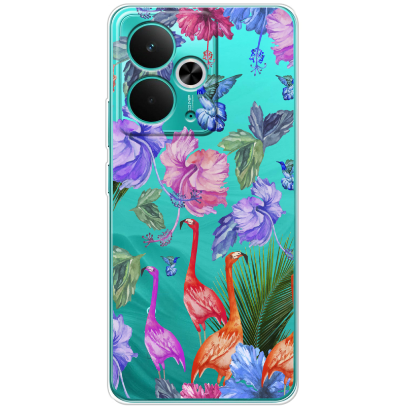 Прозорий чохол BoxFace Realme 14T Flamingo