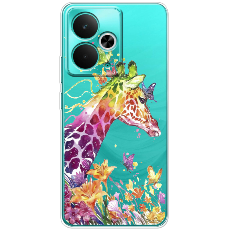 Прозорий чохол BoxFace Realme 14T Colorful Giraffe