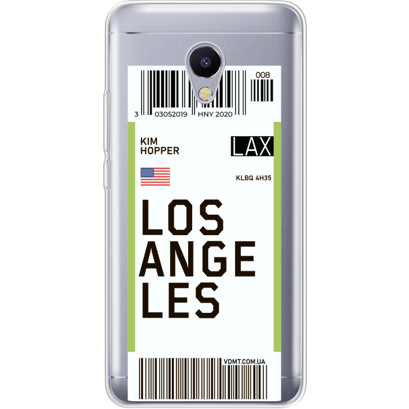 Прозрачный чехол Uprint Meizu M5s Ticket Los Angeles