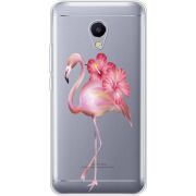 Прозрачный чехол Uprint Meizu M5s Floral Flamingo