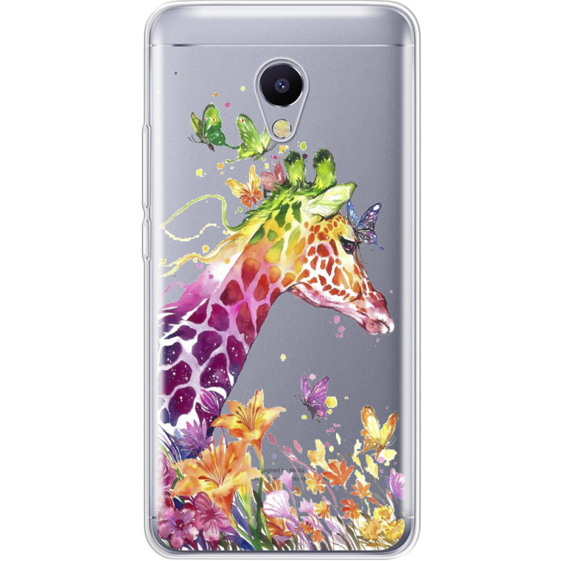 Прозрачный чехол Uprint Meizu M5s Colorful Giraffe