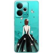 Чохол зі стразами Realme 14T Girl in the green dress