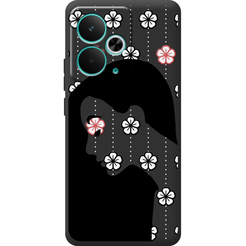 Чорний чохол BoxFace Realme 14T Flower Hair