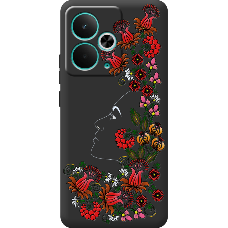 Чорний чохол BoxFace Realme 14T 3D Ukrainian Muse