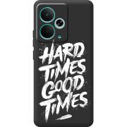 Чорний чохол BoxFace Realme 14T Hard Times Good Times