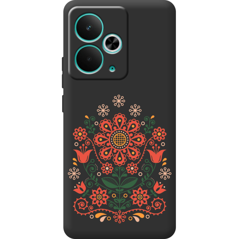 Чорний чохол BoxFace Realme 14T Ukrainian Ornament