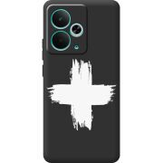 Чорний чохол BoxFace Realme 14T Білий хрест ЗСУ