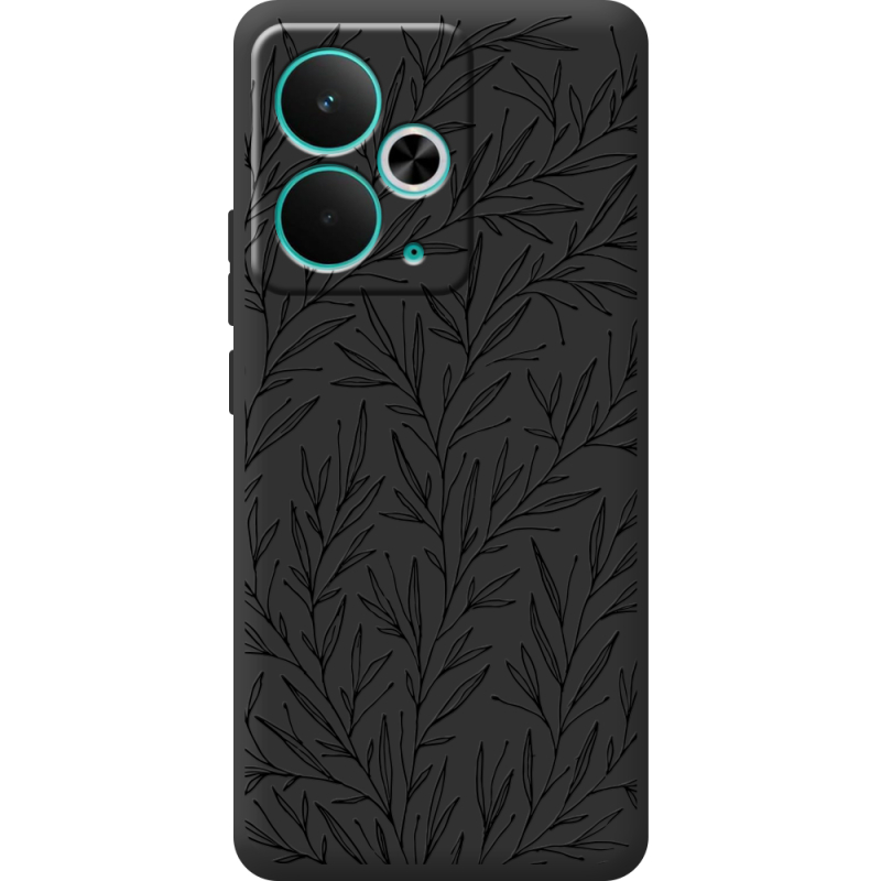 Чорний чохол BoxFace Realme 14T Leaves