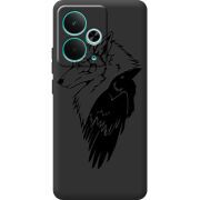 Чорний чохол BoxFace Realme 14T Wolf and Raven