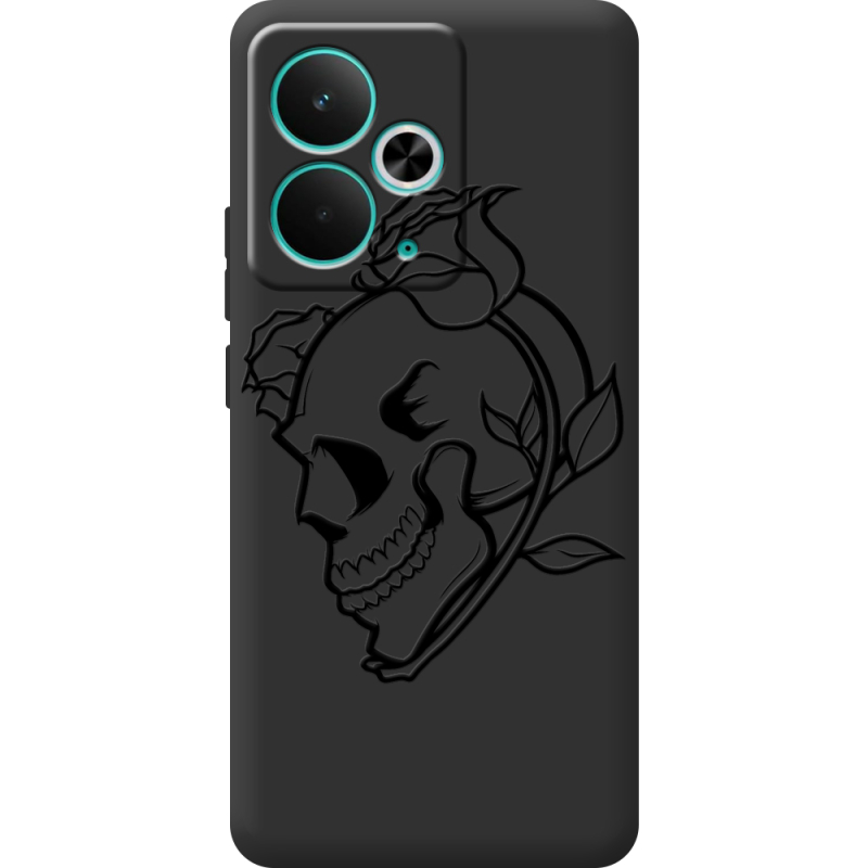 Чорний чохол BoxFace Realme 14T Skull and Roses