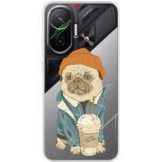 Прозорий чохол BoxFace Poco F7 Dog Coffeeman