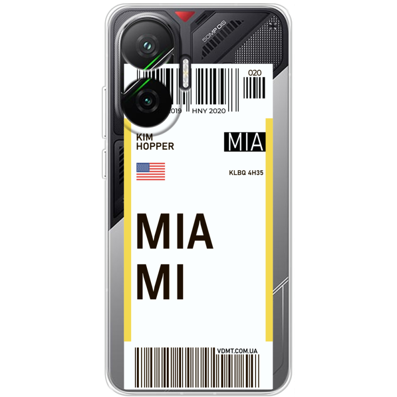 Прозорий чохол BoxFace Poco F7 Ticket Miami