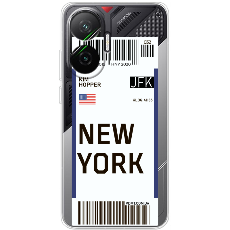 Прозорий чохол BoxFace Poco F7 Ticket New York