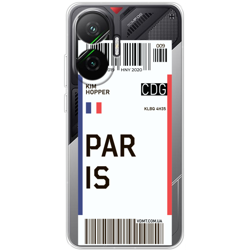 Прозорий чохол BoxFace Poco F7 Ticket Paris