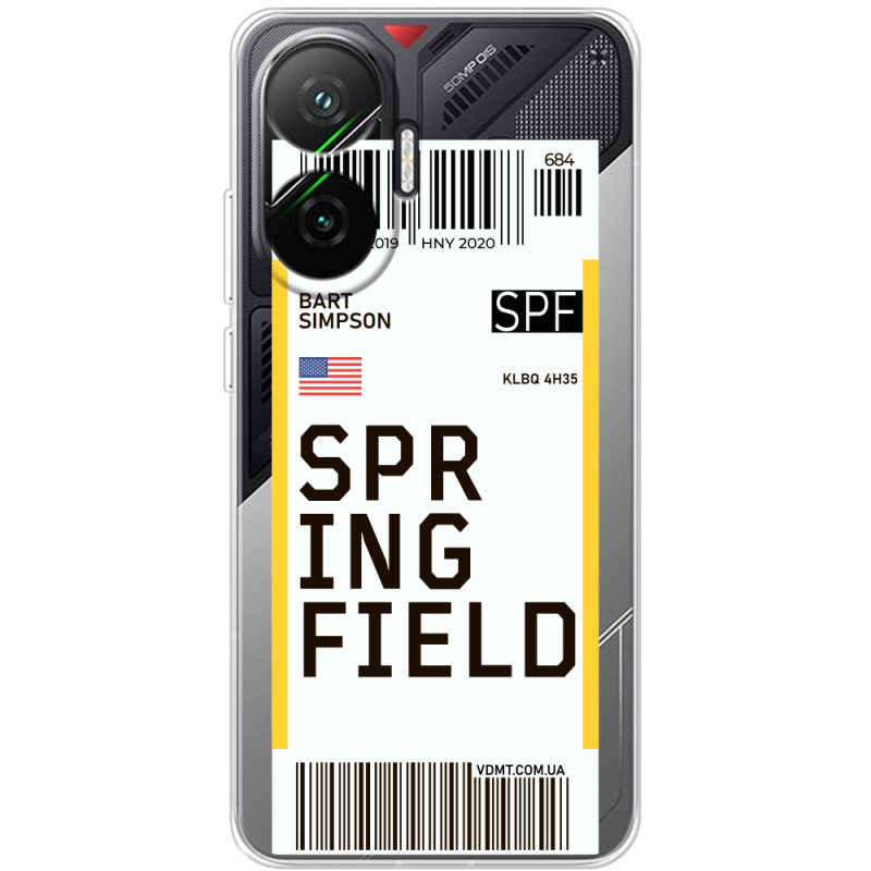 Прозорий чохол BoxFace Poco F7 Ticket Springfield