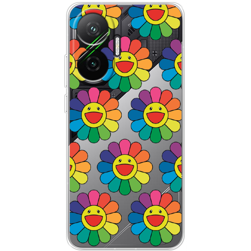 Прозорий чохол BoxFace Poco F7 Hippie Flowers