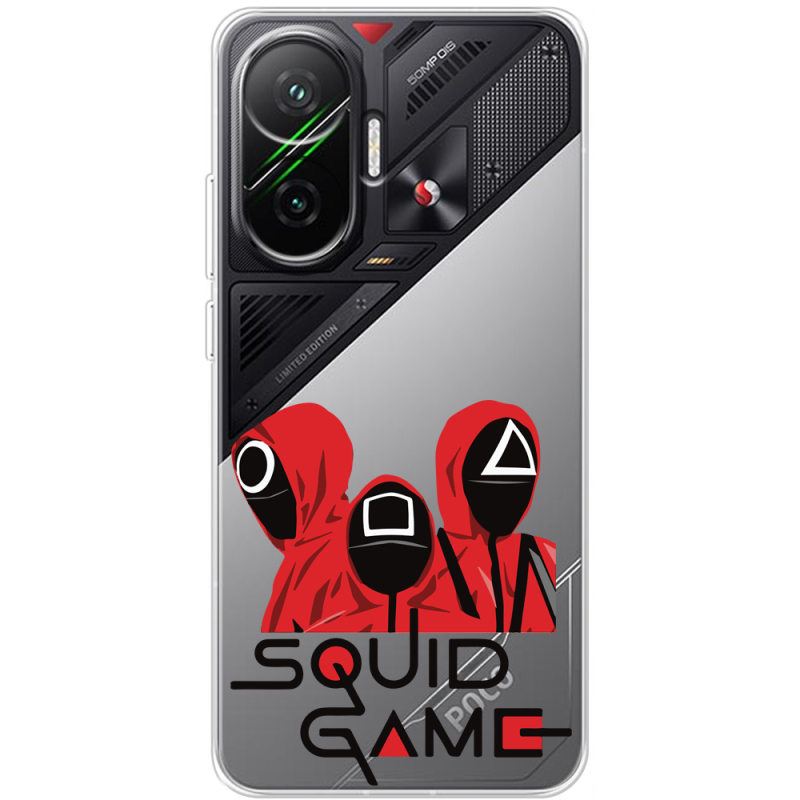 Прозорий чохол BoxFace Poco F7 siquid game люди в красном