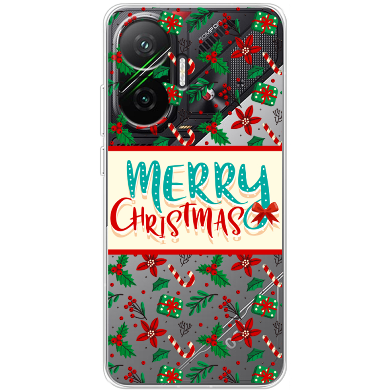 Прозорий чохол BoxFace Poco F7 Vintage Christmas Pattern