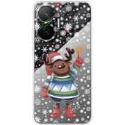 Прозорий чохол BoxFace Poco F7 Christmas Deer with Snow