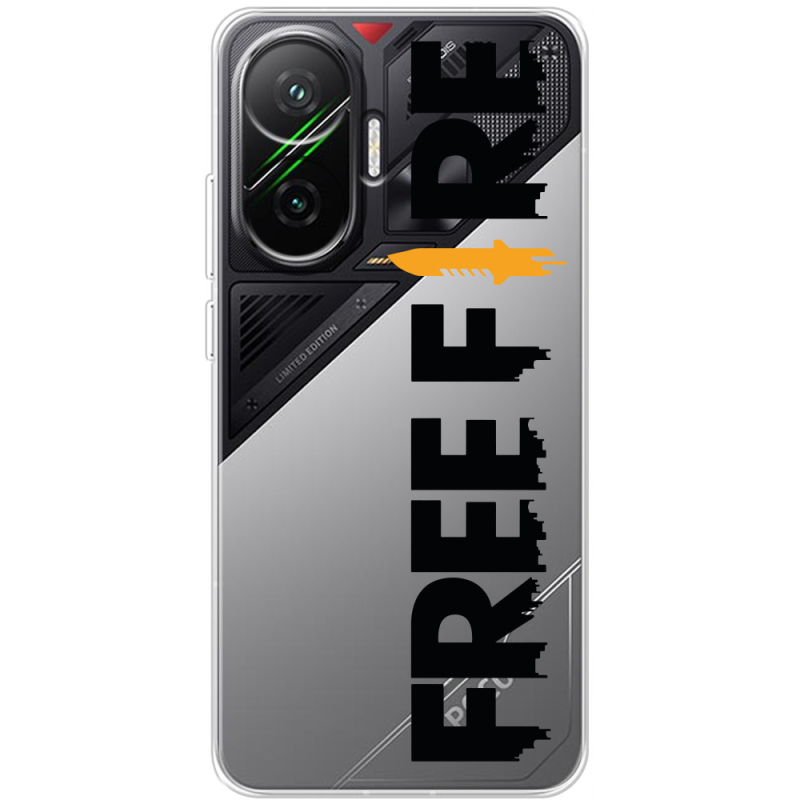 Прозорий чохол BoxFace Poco F7 Free Fire Black Logo