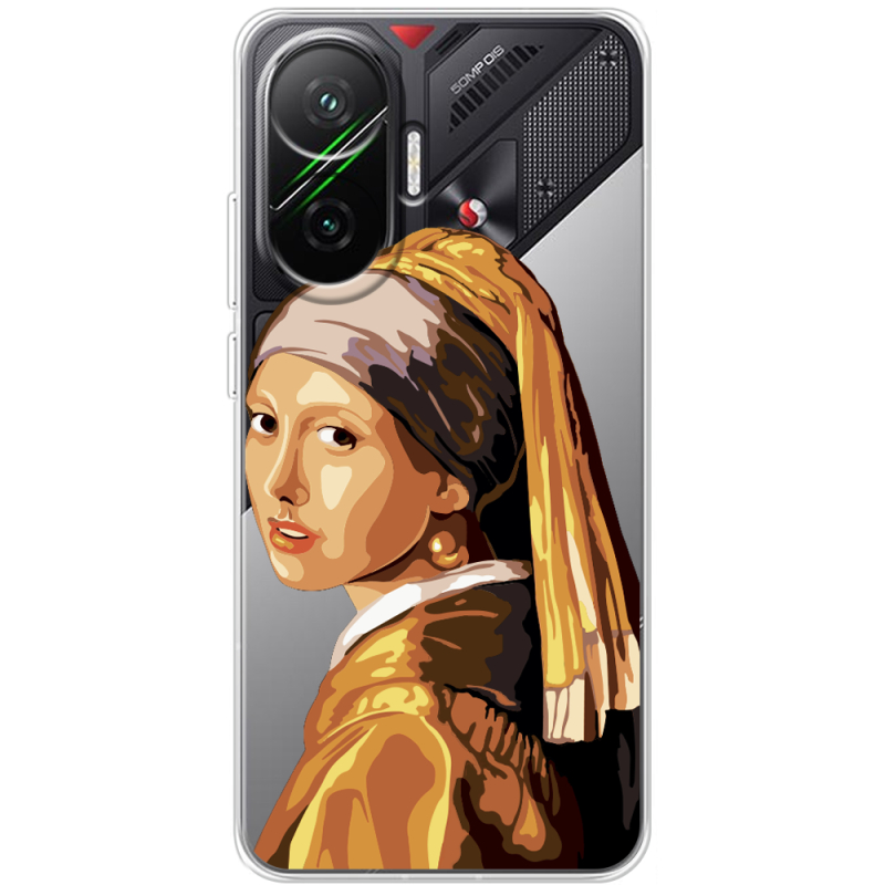 Прозорий чохол BoxFace Poco F7 Девушка с жемчужной серёжкой