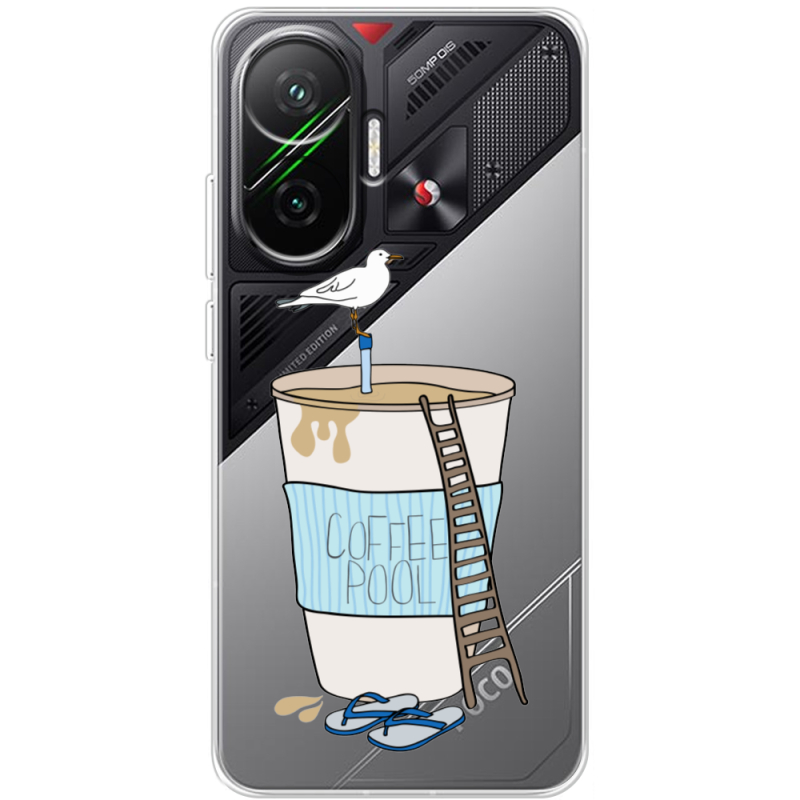 Прозорий чохол BoxFace Poco F7 Segull in Cofee Pool