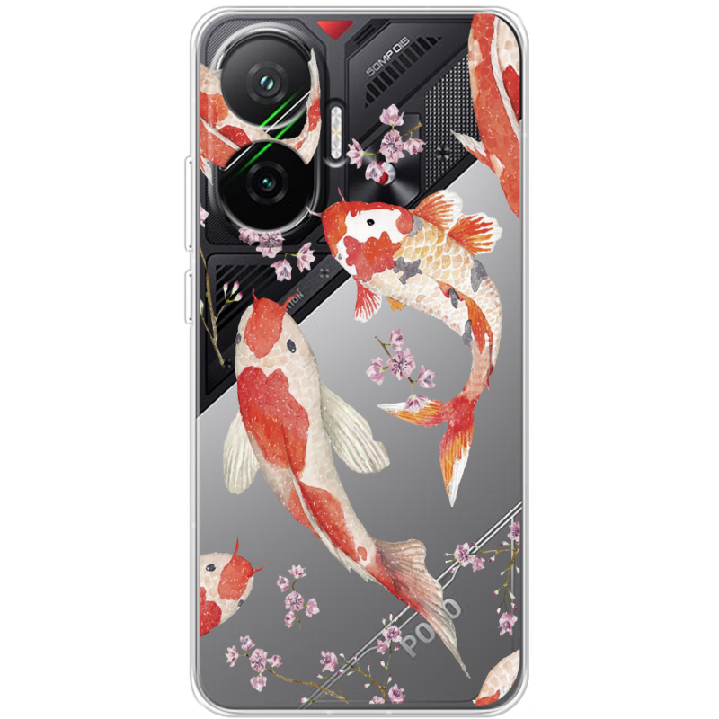 Прозорий чохол BoxFace Poco F7 Japanese Koi Fish