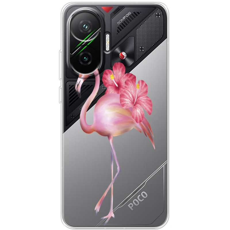 Прозорий чохол BoxFace Poco F7 Floral Flamingo