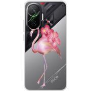 Прозорий чохол BoxFace Poco F7 Floral Flamingo