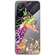 Прозорий чохол BoxFace Poco F7 Colorful Giraffe