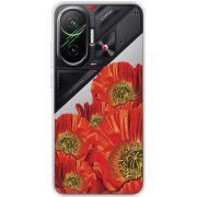 Прозорий чохол BoxFace Poco F7 Red Poppies