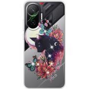 Чохол зі стразами Poco F7 Cat in Flowers