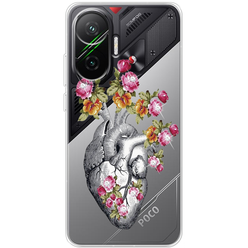 Чохол зі стразами Poco F7 Heart