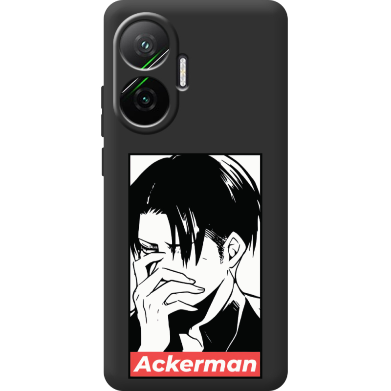 Чорний чохол BoxFace Poco F7 Attack On Titan - Ackerman