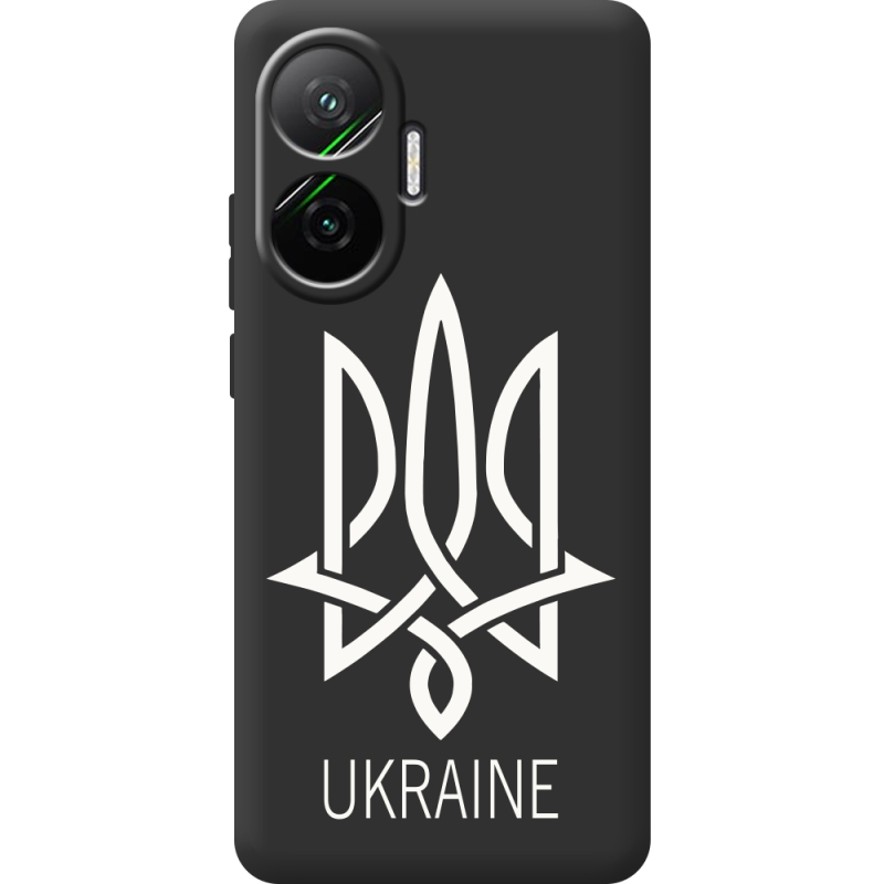 Чорний чохол BoxFace Poco F7 Тризуб монограмма ukraine