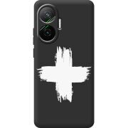 Чорний чохол BoxFace Poco F7 Білий хрест ЗСУ