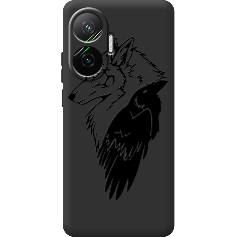 Чорний чохол BoxFace Poco F7 Wolf and Raven