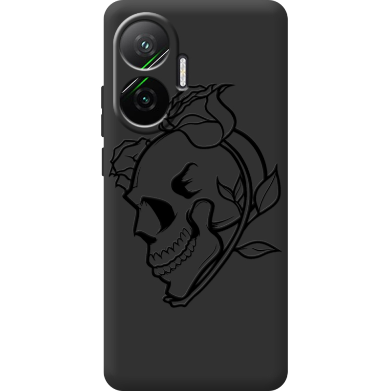 Чорний чохол BoxFace Poco F7 Skull and Roses
