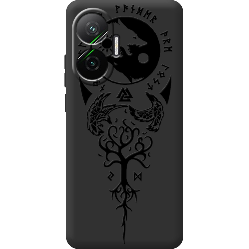 Чорний чохол BoxFace Poco F7 Hugin and Munin