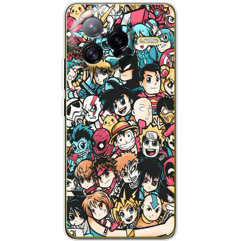 Чохол BoxFace Poco F7 Ultra Anime Stickers
