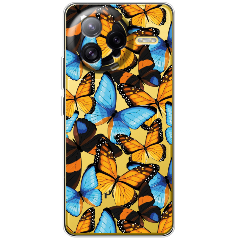 Прозорий чохол BoxFace Poco F7 Ultra Butterfly Morpho