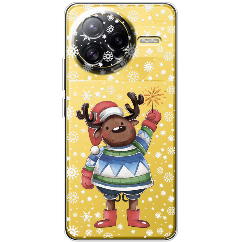 Прозорий чохол BoxFace Poco F7 Ultra Christmas Deer with Snow