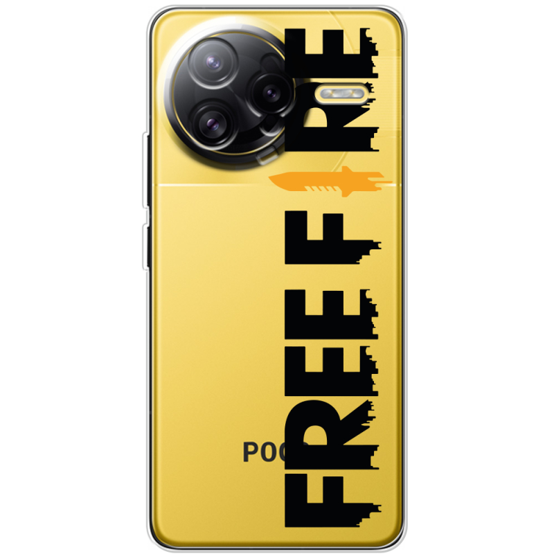 Прозорий чохол BoxFace Poco F7 Ultra Free Fire Black Logo
